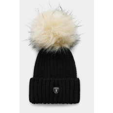 Rock and Blue Pom Pom Hat sort/hvid faux fur kvinde