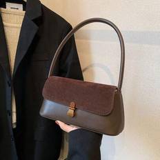 Retro Niche Baguette Bag New Style Fashion French Armpit Bag Shoulder Bag Commuter Bag - Coffee Brown