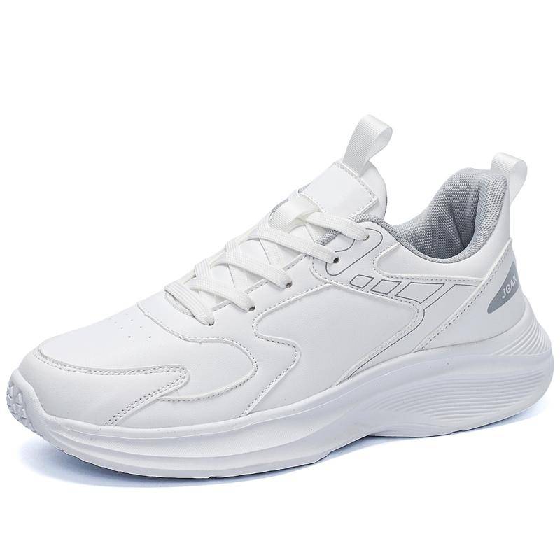 Plus Stor Storlek 49 50 51 Lädersneakers Sport Herr Casual Rena Vita Skor För Golf Yacht Skor Tenis Masculino Zapatillas cm white