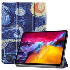 Mönsterutskrift Tri-fold Stand PU Läder Tablet Cover Smart Fodral med pennfack för Apple iPad Pro  (2021)