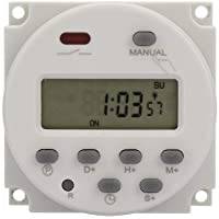 Miniprogrammerbar timeromkopplare, 1 sekund till 168 timmar, elektronisk automatisk tidsstyrning, 5 V 12 V 24 V 110 V 220 V, digital timer för vägg/panelmontering (220 V DC)