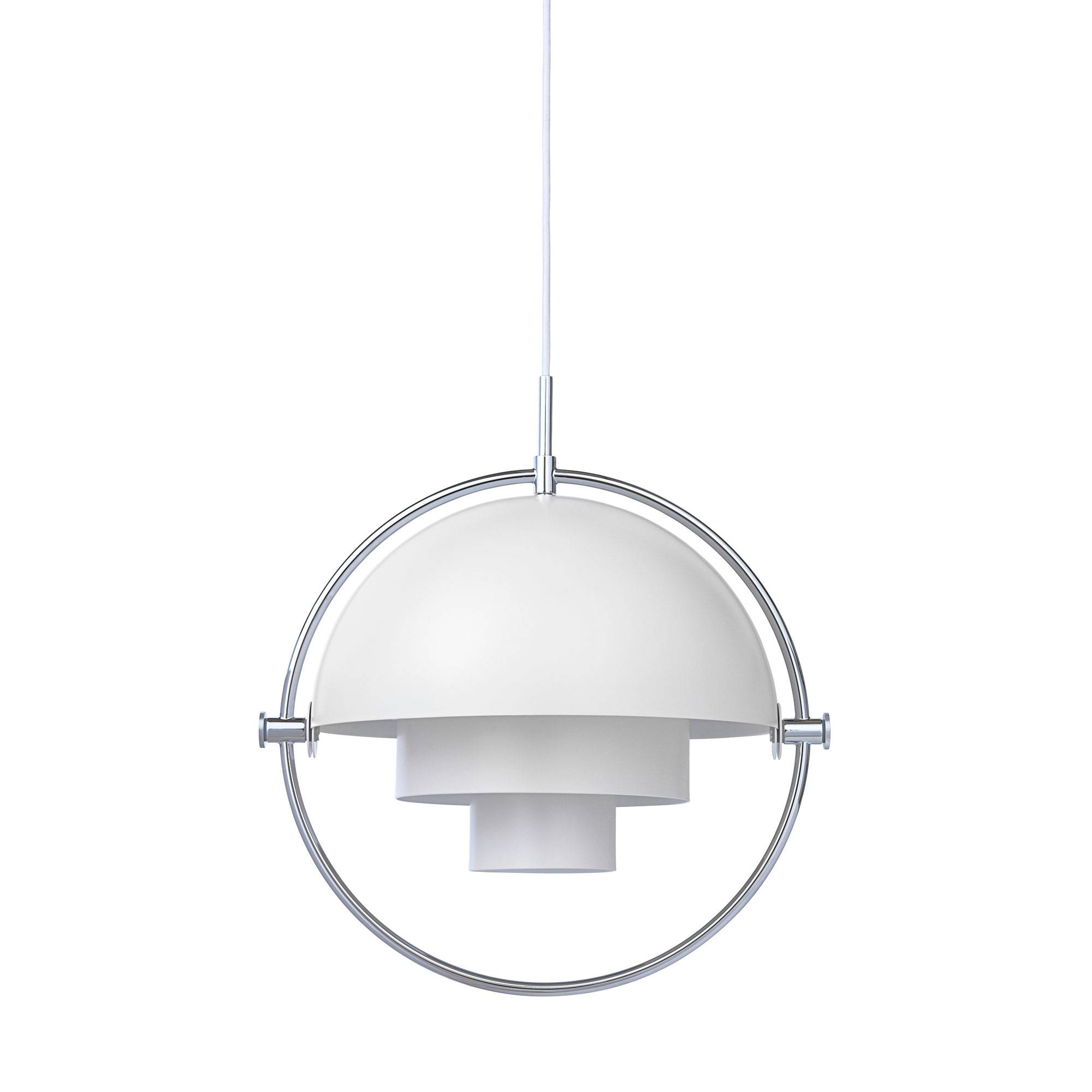 Gubi Multi-Lite Pendel Chrome / White Semi Matt Stor.