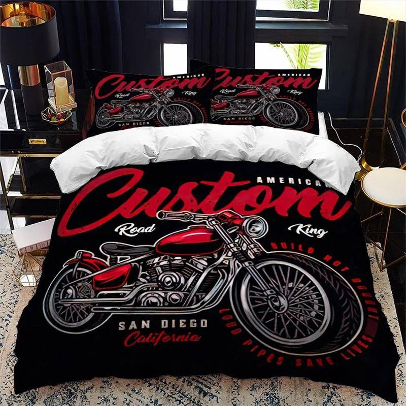 3D Motorcykel Motocross Påslakan Racing Crosscykel Sport Terränglopp Sovrumsinredning Män Tonåringar Pojkar Barn Barn 135x200cm 2pcs