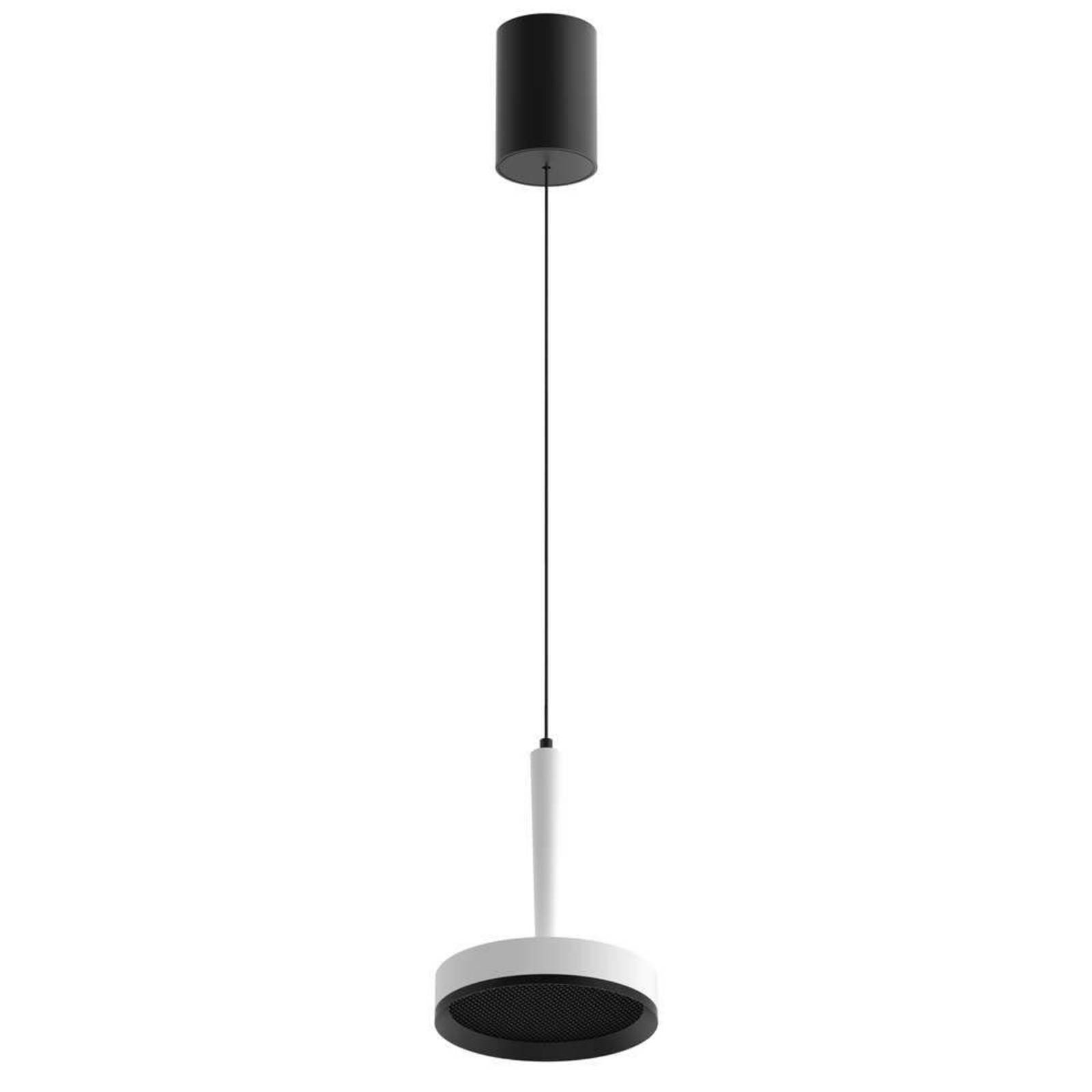 LOOM DESIGN LED-pendellampa Nyx P1, vit, aluminium dimbar, Vitt / opal, Vardagsrum / matsal, Aluminium / grå / zink, Modern