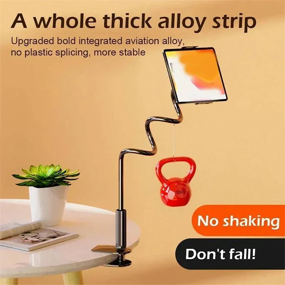 360° Adjustable Gooseneck Phone Holder, Anti-Smash Face Tablet Stand Clamp Mount for iPhone iPad, Lazy Bracket for Bed Desk Sofa