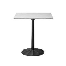Byarums Bruk - Bord Uppsala 60 x 70 Vit Carrara Marmor/Svartlackerad Aluminium - Småbord och sidobord utomhus - Björn Alge - Svart - Metall