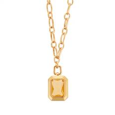 August Woods Gold Yellow Glass Cocktail Hour Necklace - 41cm