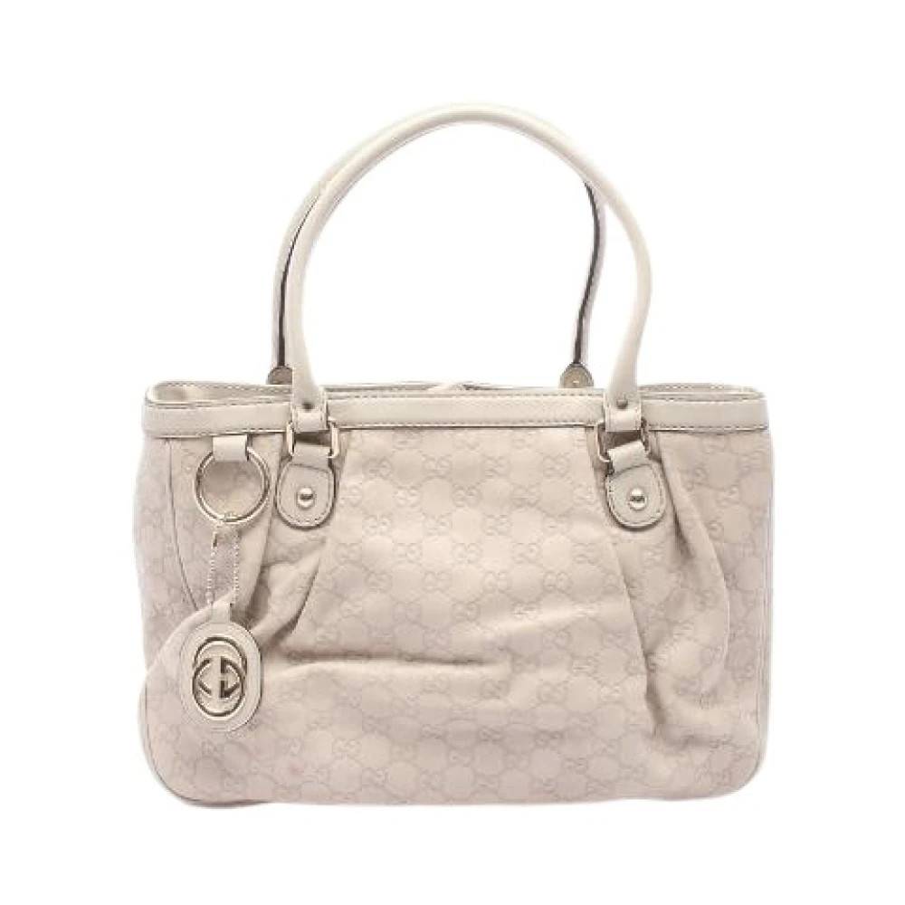 Gucci Vintage Pre-owned Sukey Læder Tote Taske - Vintage - Dame - Beige - ONE SIZE - Læder