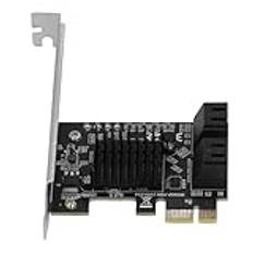 SATA3.0-expansionskort, Professionellt.0 Till PCIE 4-portars 6G-adapterkort, Hot Swap-funktion, Kompatibel med 6G, 3G och 1.5G, för WIN7, WIN8, WIN10, WIN11, system, Stabil och