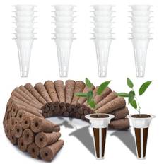 Homefantasy 50 stycken hydroponiska odlingssystem-kit, 25 stycken tillväxtsvampar, 25 stycken hydroponiska korgar, för hydroponiska odlingssystem, inomhushydroponiska trädgårdar