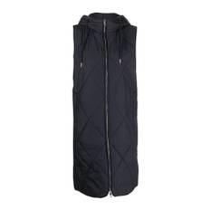 Tommy Hilfiger, Jakker , Dame, Blå, S, Polyester, Blå Quiltet Lang Vest