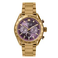 Tuxedo Wine Men's Watch - 18k Gold Men's Watch - Purple Dial - Chronograph &amp; Date - Water Resistant - Daniel Steiger