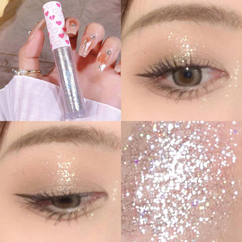 Liquid Eye Shadow Highlighter Super Shiny Lasting Paljetter Monokromatisk Glitter Brighten cMakeup Pen