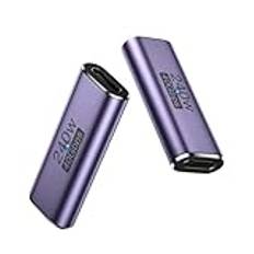 MoKo USB C Female to Female Adapter, USB C Coupler Supporting 240W Fast Charging/40Gbps Data Transfer, USB Type C Extender with 8K@60Hz Video for MacBook, iPad, Thunderbolt 4/3-2 Pack, Dark Purple