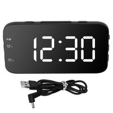 LED Digital Alarm Clock Portable Desk Clock with Snooze for Bedroom Home TravelWhite vit