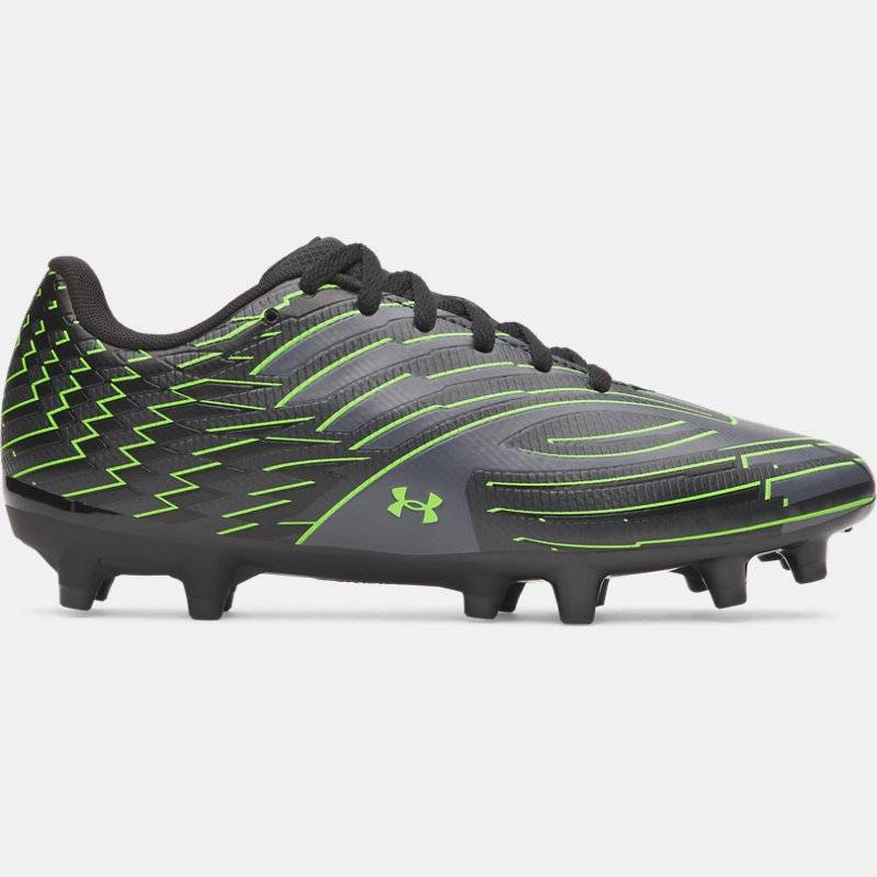 Under Armour Shadow Select 4 FG Jr. Boys' Soccer Cleats Black / Titan Gray / Hyper Green 36