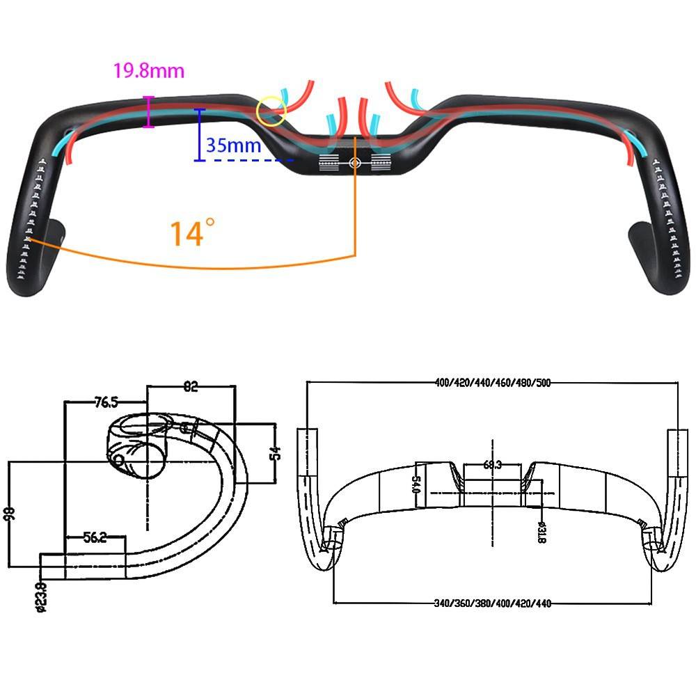2026 NEW Gravel Carbon Bicycle Handlebar T1000 Aero Handlebar Ultra Light 28-44cm drop handlebar Lift 35mm Gravel 14degree