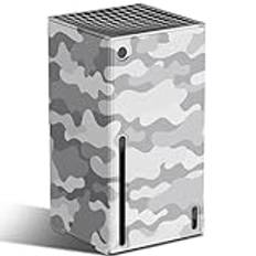 Wraps för Xbox Series X-konsol, Mytrix Custom X-Box Series X Cover Skin, magnetiskt skyddsfodral för enkel installation, fullt skydd – grå kamouflage