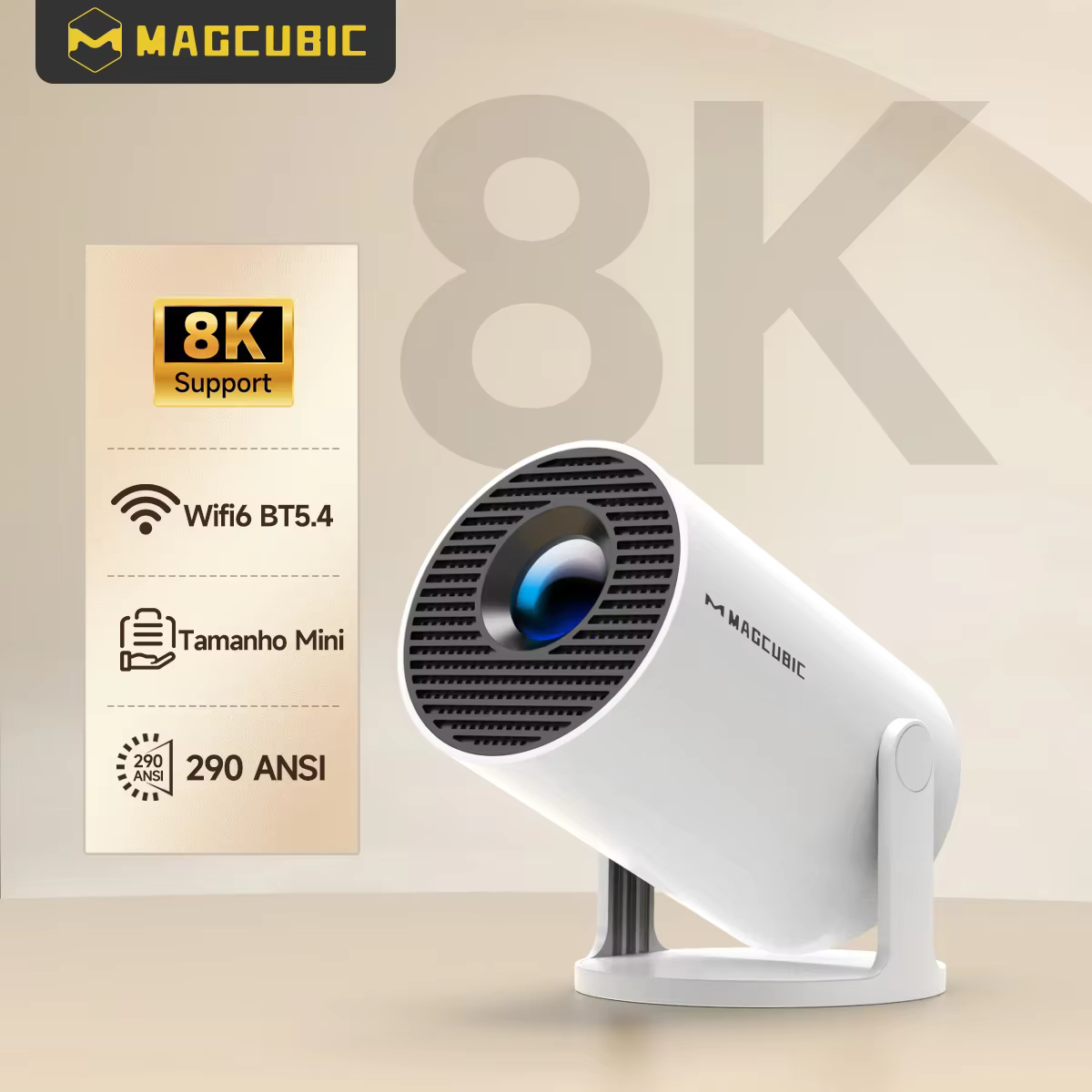Magcubic Projector HY300 Pro Android 14 8K Dual Wifi6 290ANSI Allwinner H726 BT5.4 1080P 1280*720P Home Cinema Outdoor Projetor