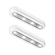 OxyLED Touch Closet Light, 2 Pack 4 LED Touch Tap Light, Stick-on Anywhere Push Light, Trådlös Touch Sensor LED Night Light, Trappljus, Ljuspanel, Vit, Batteridriven (batteri ingår ej)