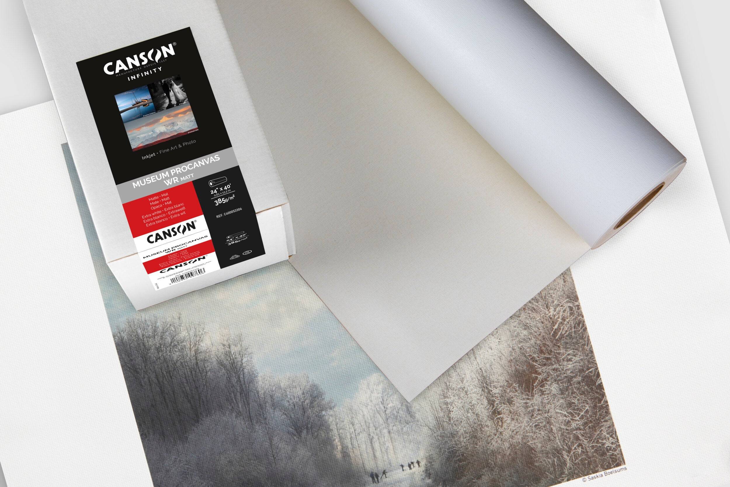 Canson, Museum ProCanvas WR Matte 100% Cotton, 385 g - 36" x 12,2 m rulle