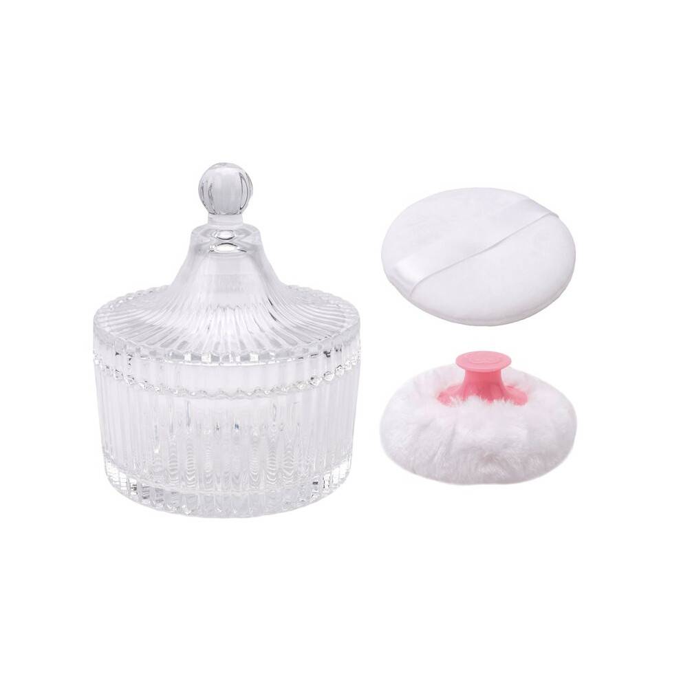 Body Powder Puff and Container Set , Dusting Powder Puff for Women Baby and Loose Powder Containers for Wet Dry Makeup