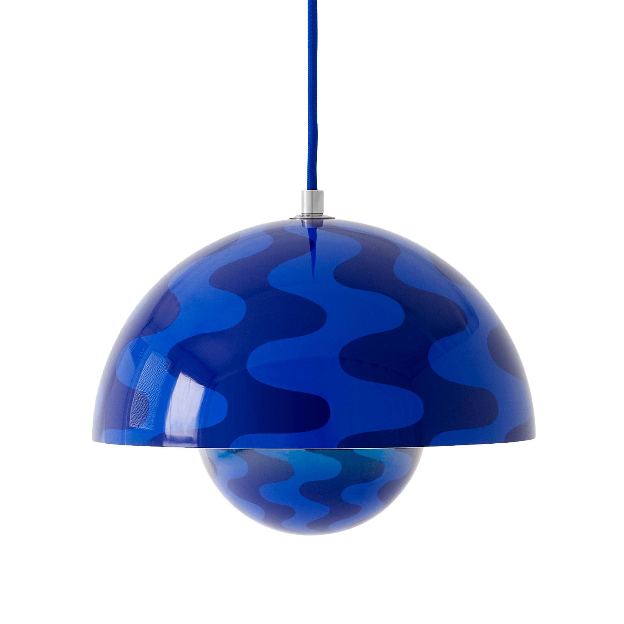 Flowerpot VP10 Pendel, Ø16 cm, af Verner Panton Cobalt Blue & Twilight Blue Pattern
