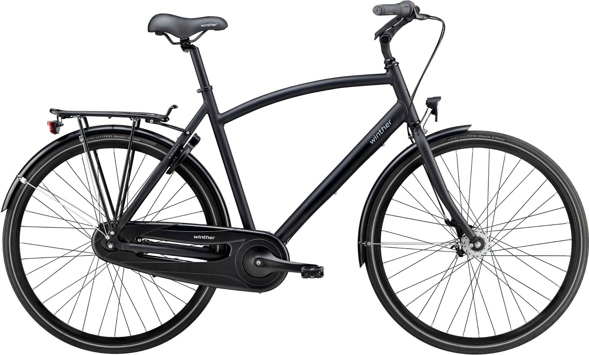 Black Winther 5 Klassisk Herrecykel 7g Fodbremse Sandblæst - 60 Cm - Sort