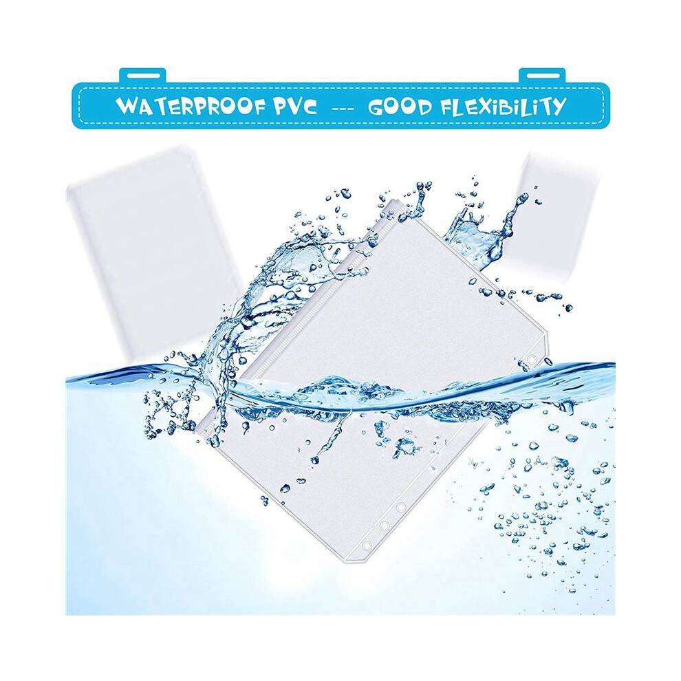 96 Pieces Binder Pockets 6 Holes Zipper Binder Pouch Folders Clear Waterproof PVC Loose Leaf Bags (A6)