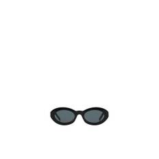 Saint Laurent, Accessoarer, Dam, ONE Size, Elegant Oval Lins Solglasögon med Ikonisk Design - black (ONE SIZE)