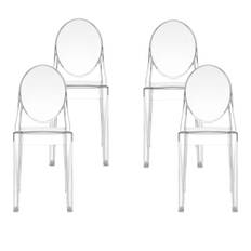 Kartell - Victoria Ghost Chair 4-pack - Matstolar - Philippe Starck - Transparent - Plast