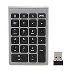 lvifloae Minitangentbord Mekaniskt trådlöst uppladdningsbart numeriskt tangentbord, Rf304 22 tangenter Numeriskt tangentbord USB 2,4g trådlöst minitangentbord med Receiveriron (Järngrå)