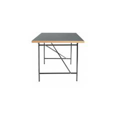 Egon Eiermann1 Desk (large frame), Stelfarve Lacquered Steel, Bordplade størrelse L 180 x W 90 cm., Bordplade farve Grey Linoleum w. oak edge