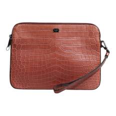 Dolce & Gabbana, Taske, Herre, Rød, ONE SIZE, Croc Leather Logo Briefcase Taske