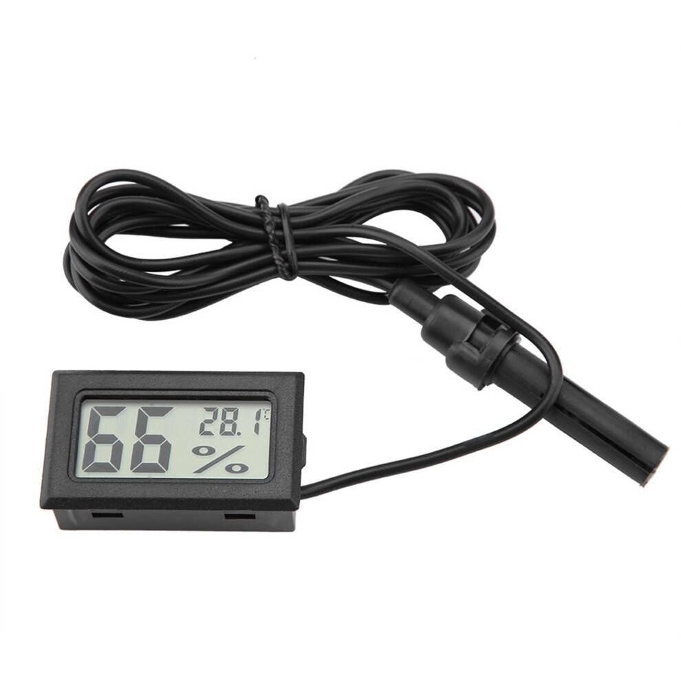 Digitalt LED-hygrometer med ekstern sonde, digitalt termometer til indendørs og udendørs brug til miljøovervågning, mini digitalt LCD-termometer,