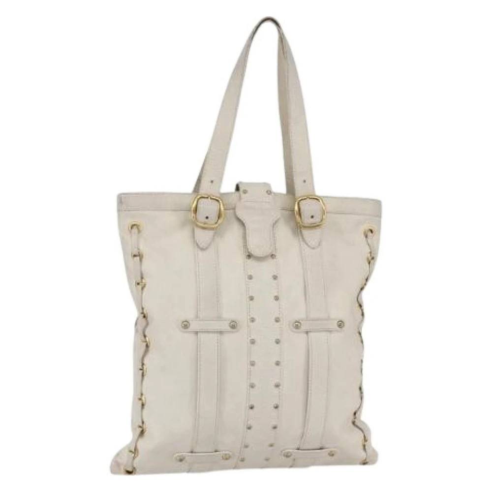Valentino Vintage Pre-owned Læder Tote - Vintage - Dame - Hvid - ONE SIZE - Læder