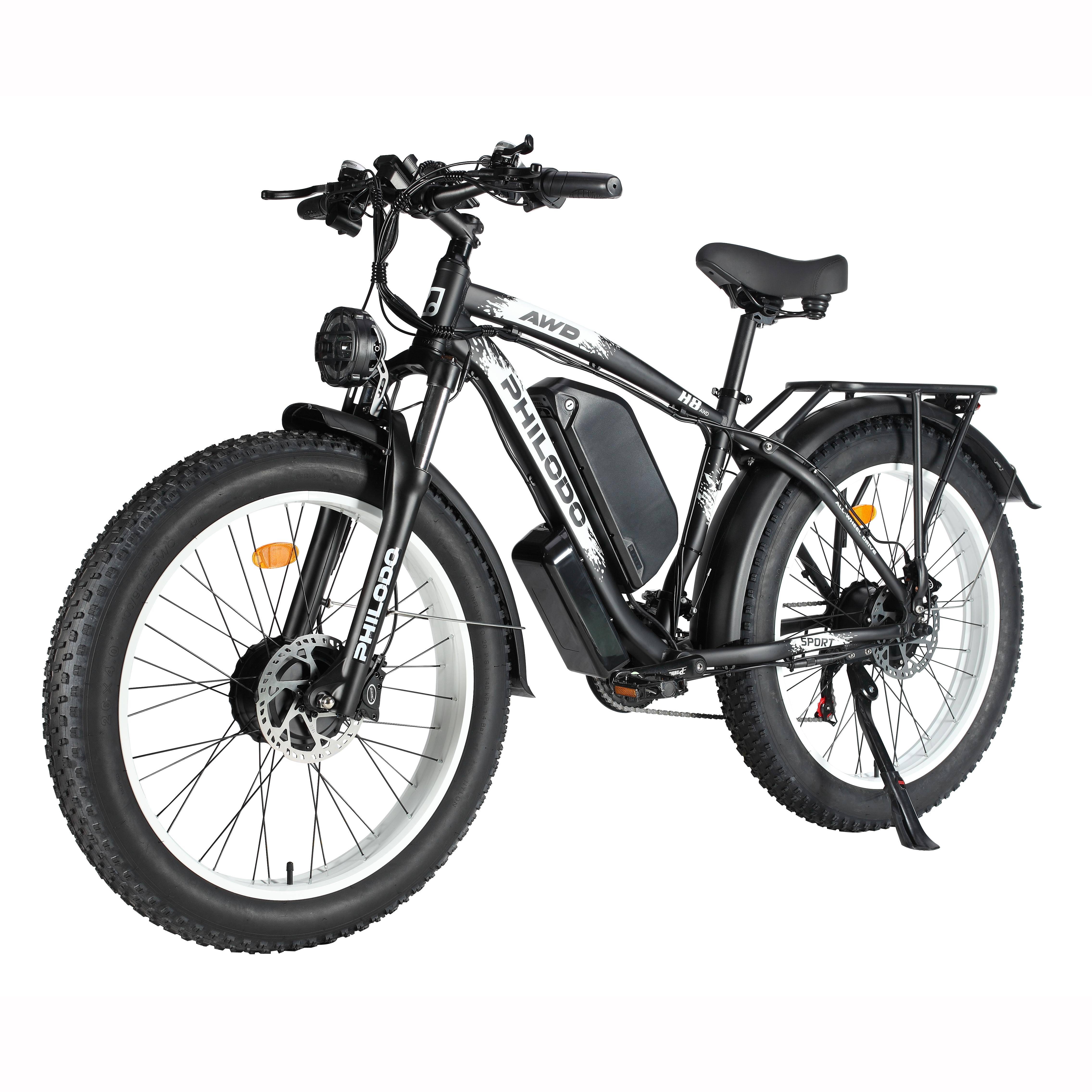 PHILODO H8 Elcykel för vuxna 48V26AH UltraLarge Capacity Battery Elcykel med lång körsträcka, perfekt för långdistanspendling och utomhusäventyr vit