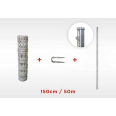 Viltstängsel Kit 150 cm - 50 meter med StapleloK-stolpar