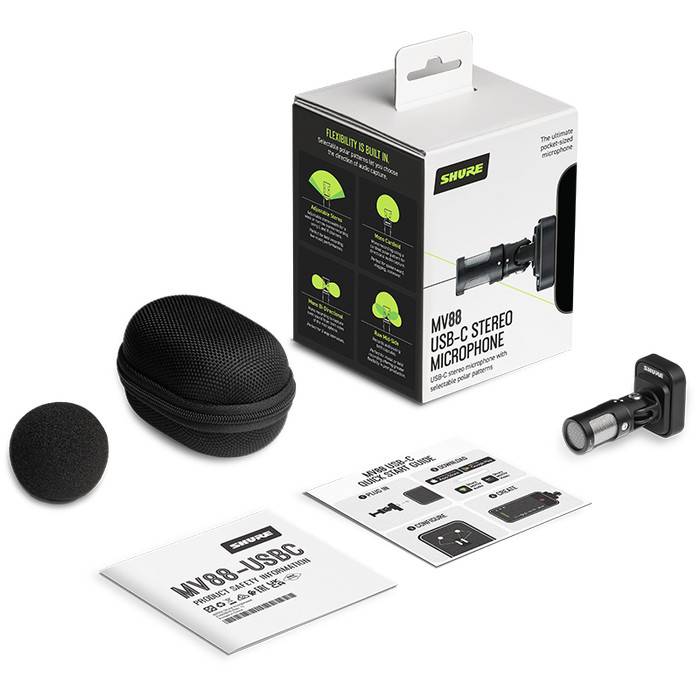 Shure MV88 USB-C Stereo Microphone – professionellt ljud direkt till din smartphone