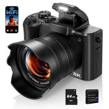 DC226 8K digitalkamera med 64GB minneskort - 48MP (Öppen Förpackning - Utmärkt)