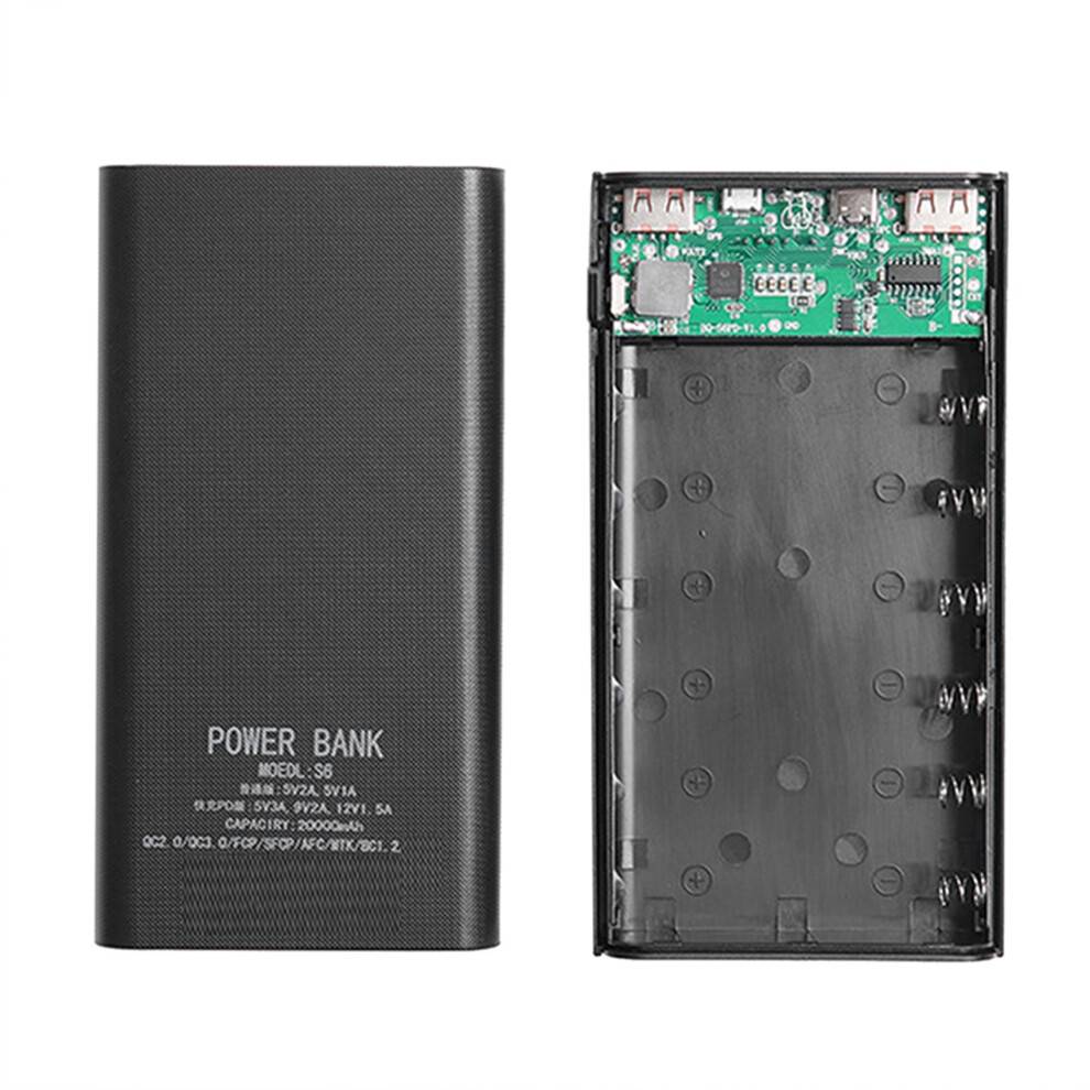18650 Batteri Powerbank Boks 5V 2.1A LCD Display 20000mAh Kort til 6X