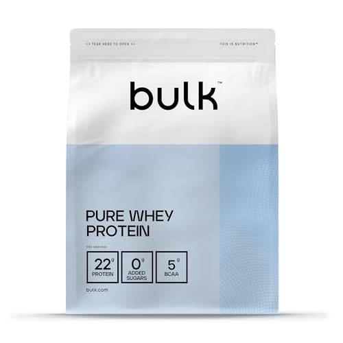 Bulk Pure Whey Protein Pulver | Weiße Schokolade | 22g Protein & 5g BCAAs pro Portion | Whey Shake | Wenig Zucker | Unterstützt Muskelaufbau & Regeneration | Leicht mischbar | Vegetarisch | 1kg