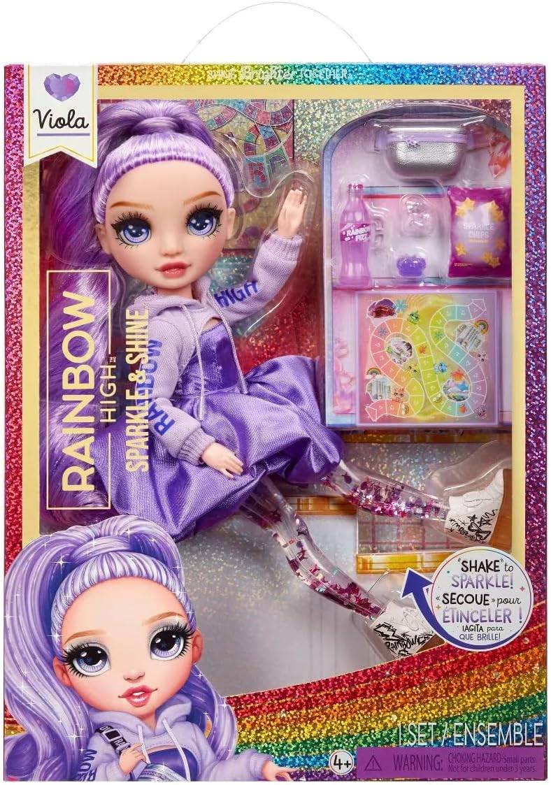 Rainbow High Dukke Viola Sparkle & Shine med Glitter 28 Cm