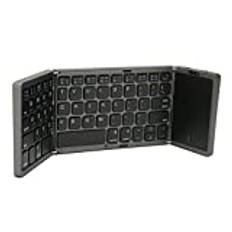 B089T Foldable Keyboard, Three Folding Portable Wireless Keyboard with Touchpad, 64 Keys USB C Computer Keyboard for Laptop Tablet (Grå)