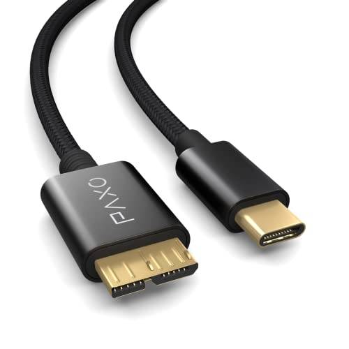 1m Nylon USB C-MICRO USB 3.2 Gen2 hårddiskkabel, 10Gbit/s, USB HDD-kabel, datakabel, laddningskabel svart, USB C-kontakt till Micro B-kontakt