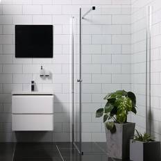 Brusehjørne Bathlife Mångsidig Rak væg 800 + dør 800 Klart Glas KROM