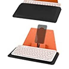 Geekria Compact Keyboard Sleeve Case with Smartphone and Tablet Stand, Keyboard Cover Compatible with Logitech K380 Wireless, Magic Keyboard, OMOTON Ultra-Slim Bluetooth Keyboard Pad (Black)