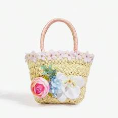 Dam, Damväskor med topphandtag, Stråväska, Blommor, Pärlrosett, Pärla, Modern, Elegant, Enkel, Personlig, Mångsidig, Gata, Söta och coola tjejer, Heta - Rosa (En-Storlek)