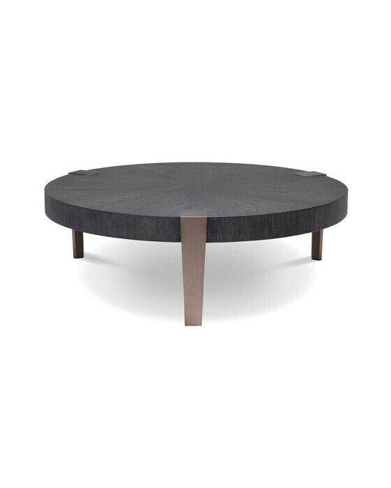 Eichholtz Oxnard soffbord charcoal - Svart / Grå (Ø: 121 x H. 38,5 cm)