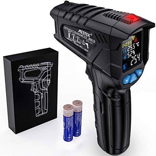 Infraröd Laser Termometer pistol Digital Temperaturmätare MESTEK IR Pyrometer -50 °C till 800 °C fuktighet Kontaktlös Med Färg LCD Larmfunktion Justerbar Emissivitet Kök Inomhus/Utomhus pizzaugn